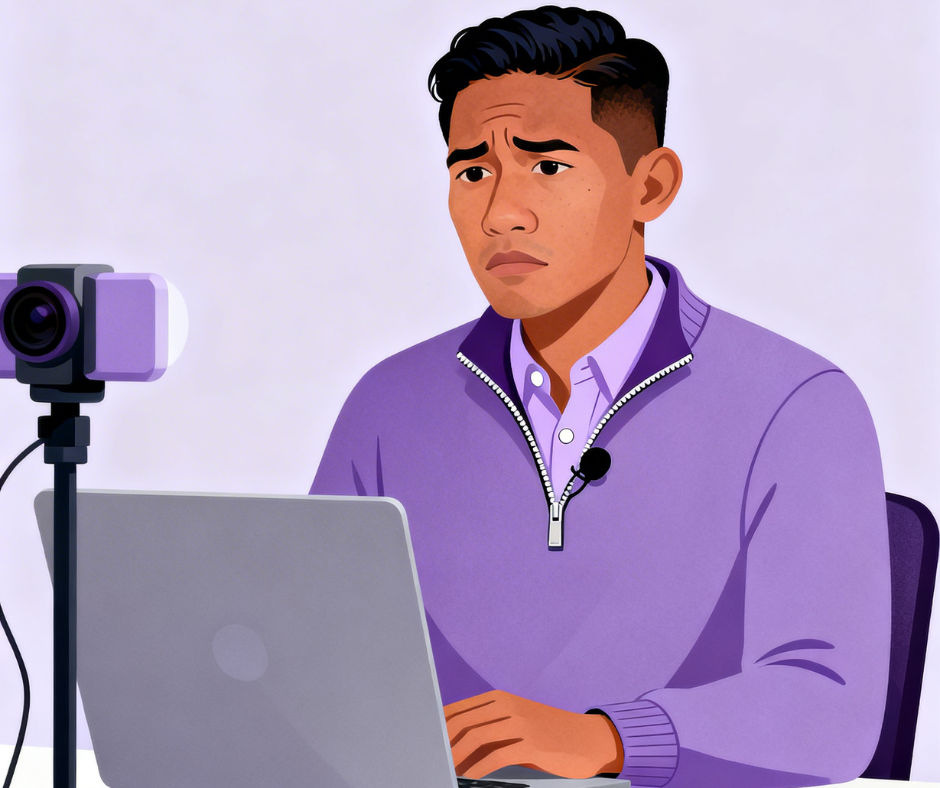 Illustration: Person struggling during presentation