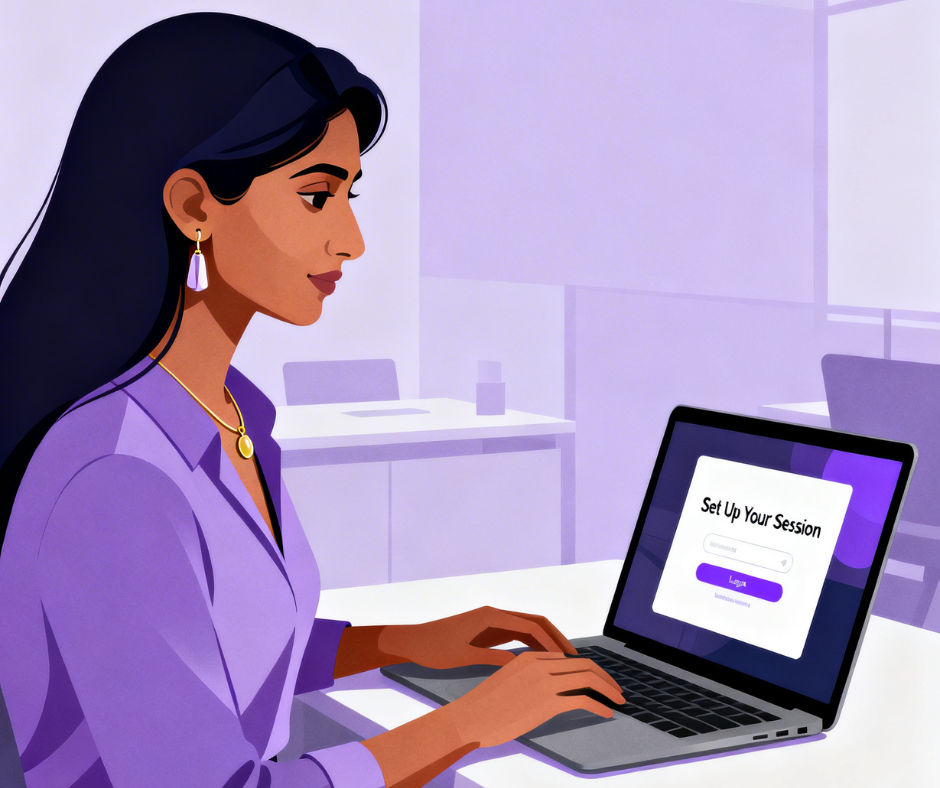 Setup Interface: Topic selection, difficulty slider, goals input, AI persona settings